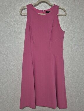 NWT WHITE HOUSE-BLACK MARKET Sleeveless Pink A-Line Dress-Size:8